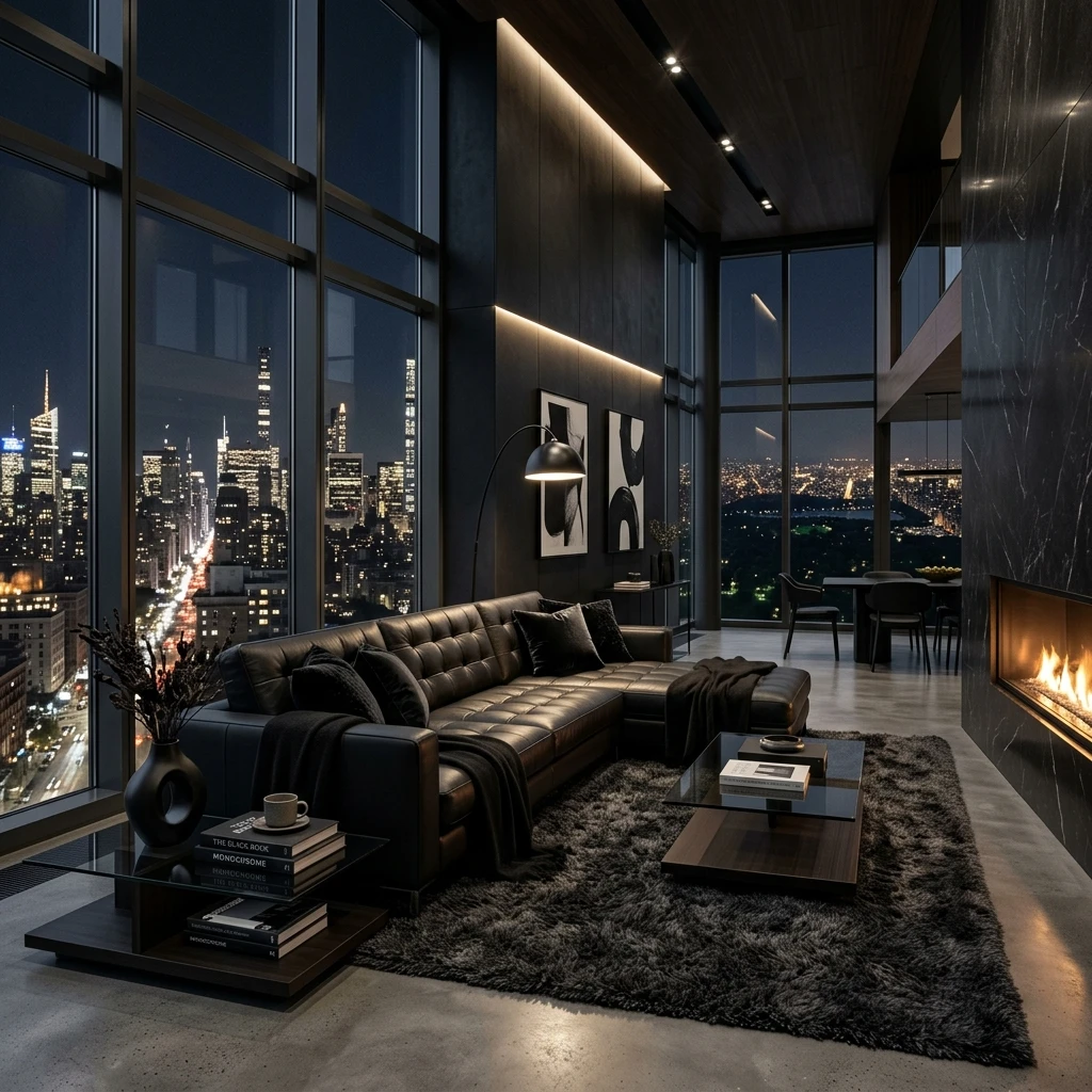Midnight Leather Sofa